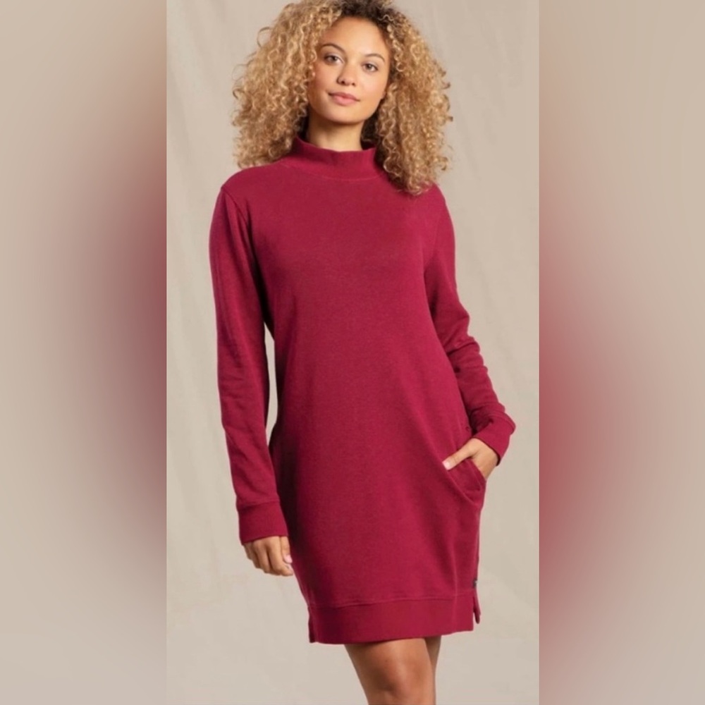 Toad and Co. EPIQ Mock Neck Dress, NWT, in prickly pear, long sleeve, Small